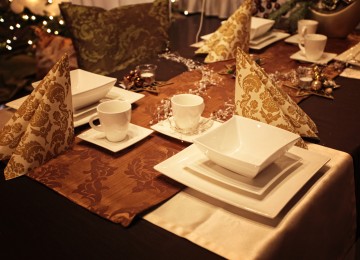 vianočná dekorácia na stôl